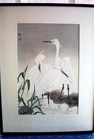 Kotozuka Eiichi: THREE SNOWY HERONS - Japanese Art Open Database