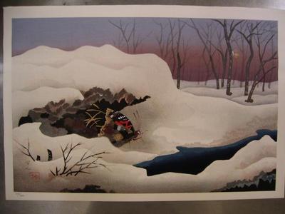 Kudou Koujin: Butterfly in snow- LE - Japanese Art Open Database
