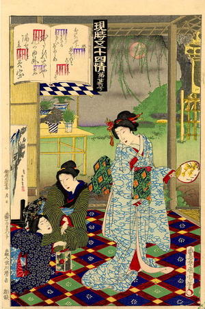 Toyohara Kunichika, 豊原国周 (Kunichika Toyohara (豊原国周))による浮世絵「Suyetsumuhana」