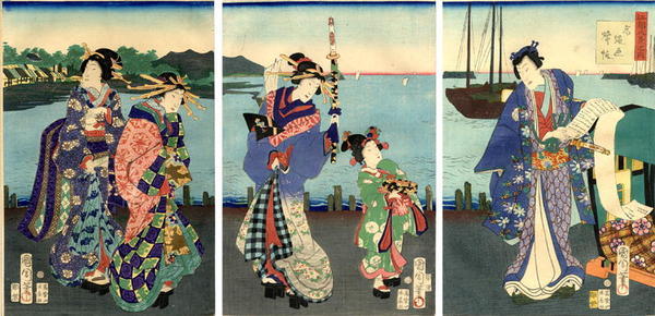 豊原国周: Takanawa - coming home - Japanese Art Open Database