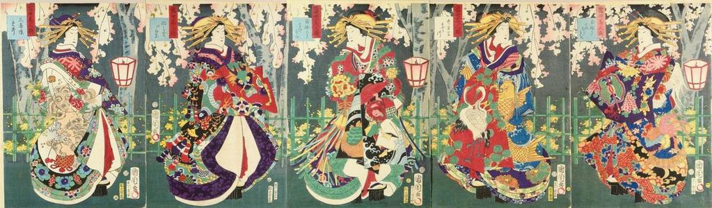 Toyohara Kunichika: Set of present day beauties — 当世美人揃 - Japanese Art Open Database