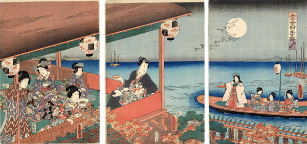 歌川国貞: Homing Geese - Japanese Art Open Database