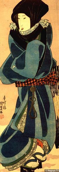 歌川国貞: Beauty in Indigo Blue - Japanese Art Open Database