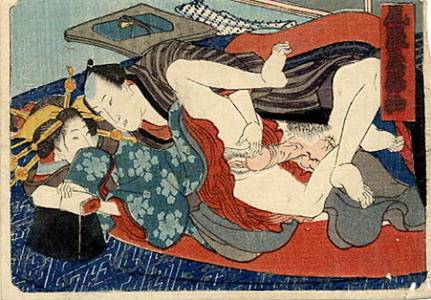 Japanese Print "Shunga" by Utagawa Kunisada, 歌川国貞 (Kunisada 1 Utagawa (1786-1865)- Toyokuni 3 (歌川国貞-豊国三代))