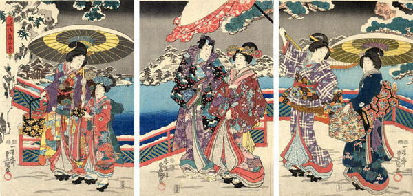 Utagawa Kunisada: Snow Viewing Party - Japanese Art Open Database