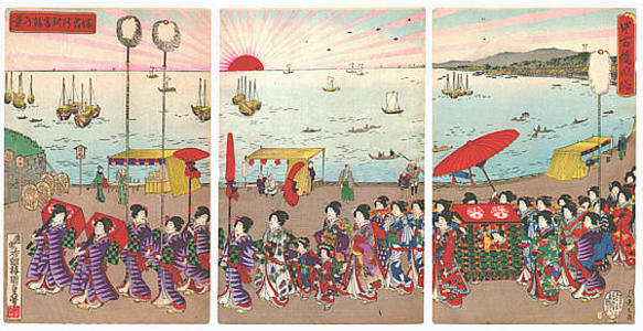 歌川国貞: Procession and the Sun Rise - Japanese Art Open Database