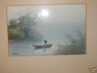 Kyoha: Boatman at a river mouth - Japanese Art Open Database