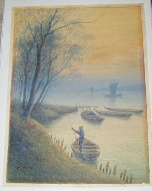 Matsu M: Riverboats in Mist - Japanese Art Open Database