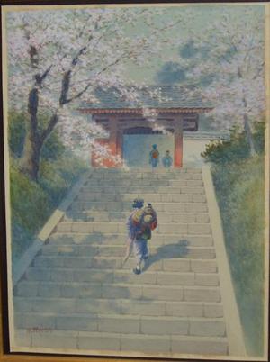 Matsu M: Stairs to Temple Gate - Japanese Art Open Database