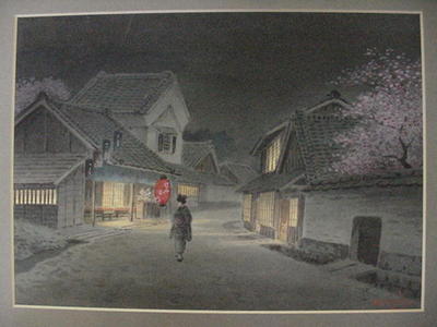 Matsu M: Woman road night - Japanese Art Open Database