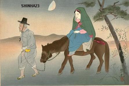 Matsuda Reiko: Unknown- night horse ride - Japanese Art Open Database