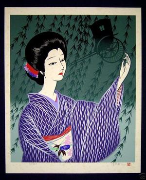 Miyata Masayuki: Willow Bijin - Japanese Art Open Database
