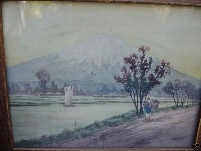 Nagashima: Fuji abd sailboats on river - Japanese Art Open Database