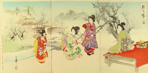 Nakazawa Toshiaki: Picture of a garden with smell of flowers — 花香る園中の図 - Japanese Art Open Database