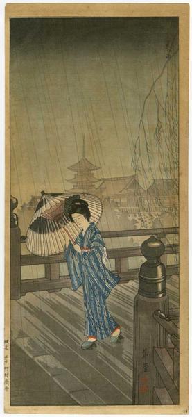 Nishimura Hodo: Summer Rain — 夏の雨 - Japanese Art Open Database