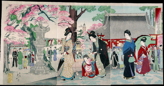 Watanabe Nobukazu: Asaskusa Kinryuzan Kanzeon Temple — 浅草金龍山観世音圖 - Japanese Art Open Database