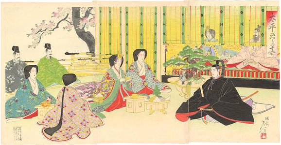 渡辺延一: The betrothal of Prince Yoshihito, son of Emperor Meiji - Japanese Art Open Database