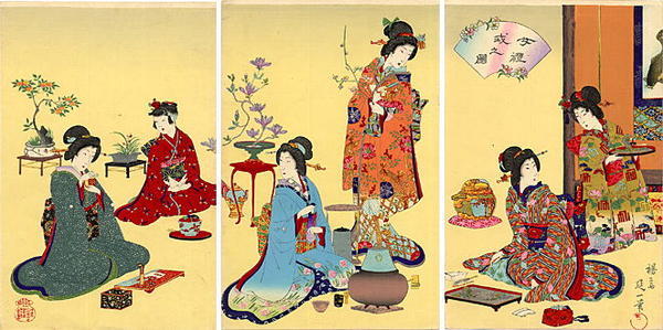 Watanabe Nobukazu: Flower arrangement and tea ceremony - Japanese Art Open Database