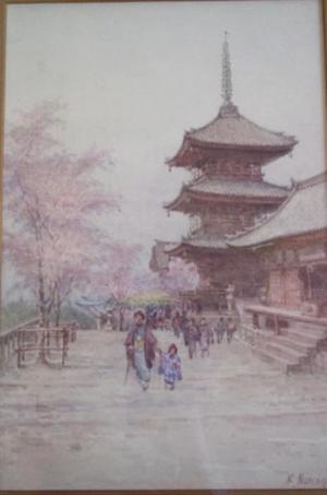 Numata K: Pagoda in Spring - Japanese Art Open Database