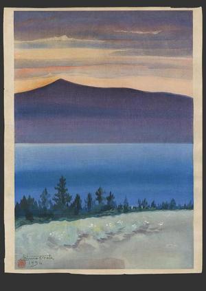 Obata Chiura: Evening Glow, Mono Lake - Japanese Art Open Database