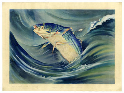 Obata Chiura: Striped Bass - Japanese Art Open Database