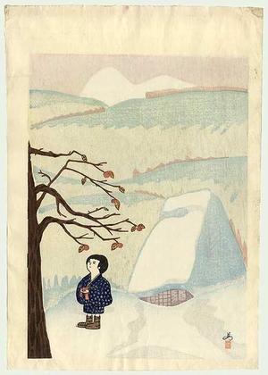 Okazaki Y: Persimmon Tree in Winter - Japanese Art Open Database