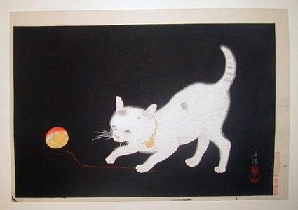 向陽: Cat at play - Japanese Art Open Database