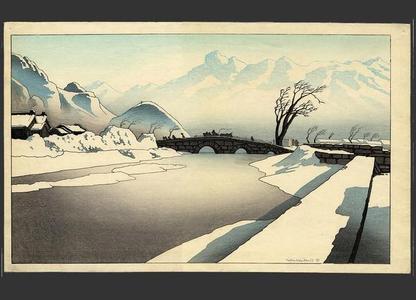 Pieter Irwin Brown: Winter in Manchukuo- early morning sleighride - Japanese Art Open Database