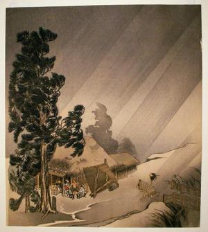 Ryoho, Ryogaku: Rain scene - Japanese Art Open Database