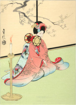 Sadanobu 3 Hasegawa: Maiko Girl playing Hand-Drum - Japanese Art Open Database