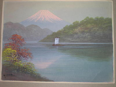 Seki K: Fuji and sailboats - Japanese Art Open Database
