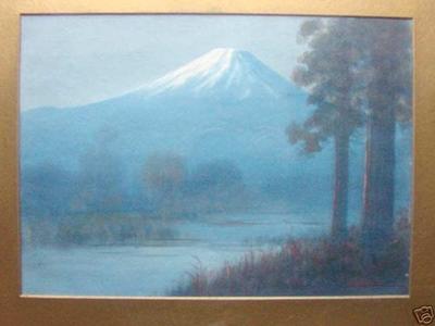 Seki K: Mt Fuji with foreground lake river - Japanese Art Open Database