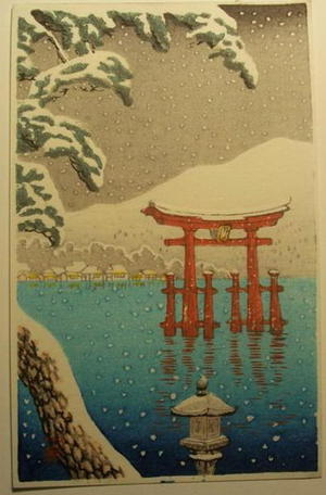Shien: Miyajima Torii in Snow - Japanese Art Open Database