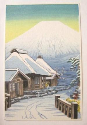 Shien: Snowy Village by Mt Fuji - Japanese Art Open Database
