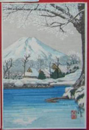Shien: Village by Fuji in Winter - Japanese Art Open Database