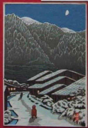 Shien: Village on a Winter Night - Japanese Art Open Database