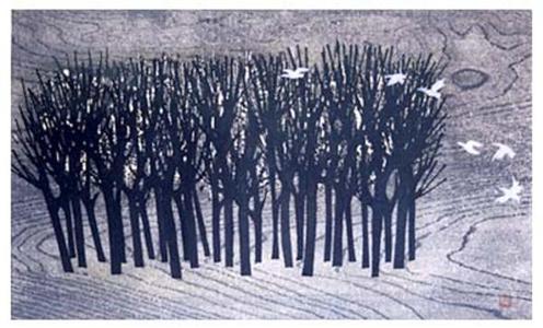 Shima Tamami — 島 珠実: Trees and Birds - Japanese Art Open Database