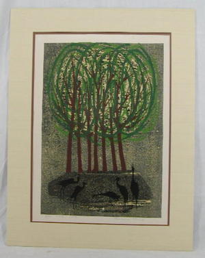 Shima Tamami — 島 珠実: Unknown- trees and birds - Japanese Art Open Database