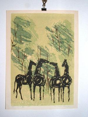 Shima Tamami — 島 珠実: Whispering Horses - Japanese Art Open Database