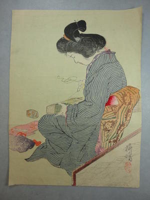 Shimazaki Ryuu (1865-1937)による浮世絵「Matsu Kaze」