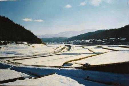 Shimizu Etsuo: Clear weather after snowfall — 雪晴れ - Japanese Art Open Database