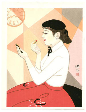 伊東深水: Clock and Beauty IV - Japanese Art Open Database