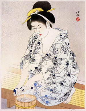 伊東深水: A Woman after the Bath - Japanese Art Open Database