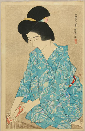 伊東深水: After bath- Yokugo — Yokugo - Japanese Art Open Database