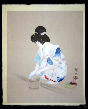 伊東深水: After bathing — 浴後 - Japanese Art Open Database