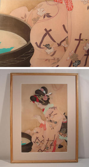 Ito Shinsui: Bijin Sewing - Japanese Art Open Database