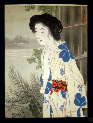伊東深水: Bijin in Kimono- kuchie - Japanese Art Open Database
