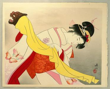 伊東深水: Kagamijishi - Dance - Japanese Art Open Database