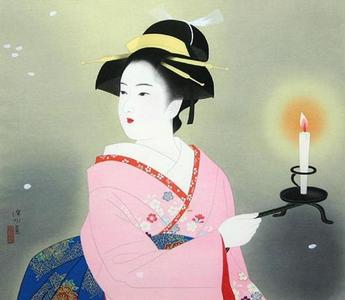 伊東深水: Spring Evening — 春宵 - Japanese Art Open Database
