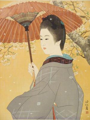 Ito Shinsui: Spring Rain — 春雨 - Japanese Art Open Database